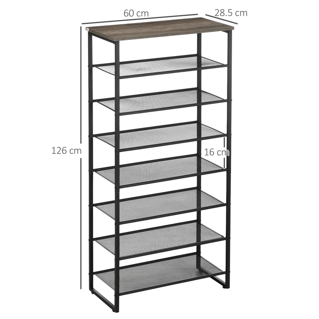 HOMCOM 8-Tier Shoe Storage Rack – Holds 21–24 Pairs