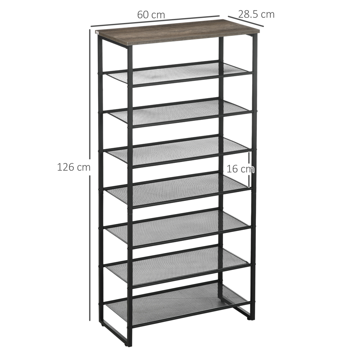 HOMCOM 8-Tier Shoe Storage Rack – Holds 21–24 Pairs