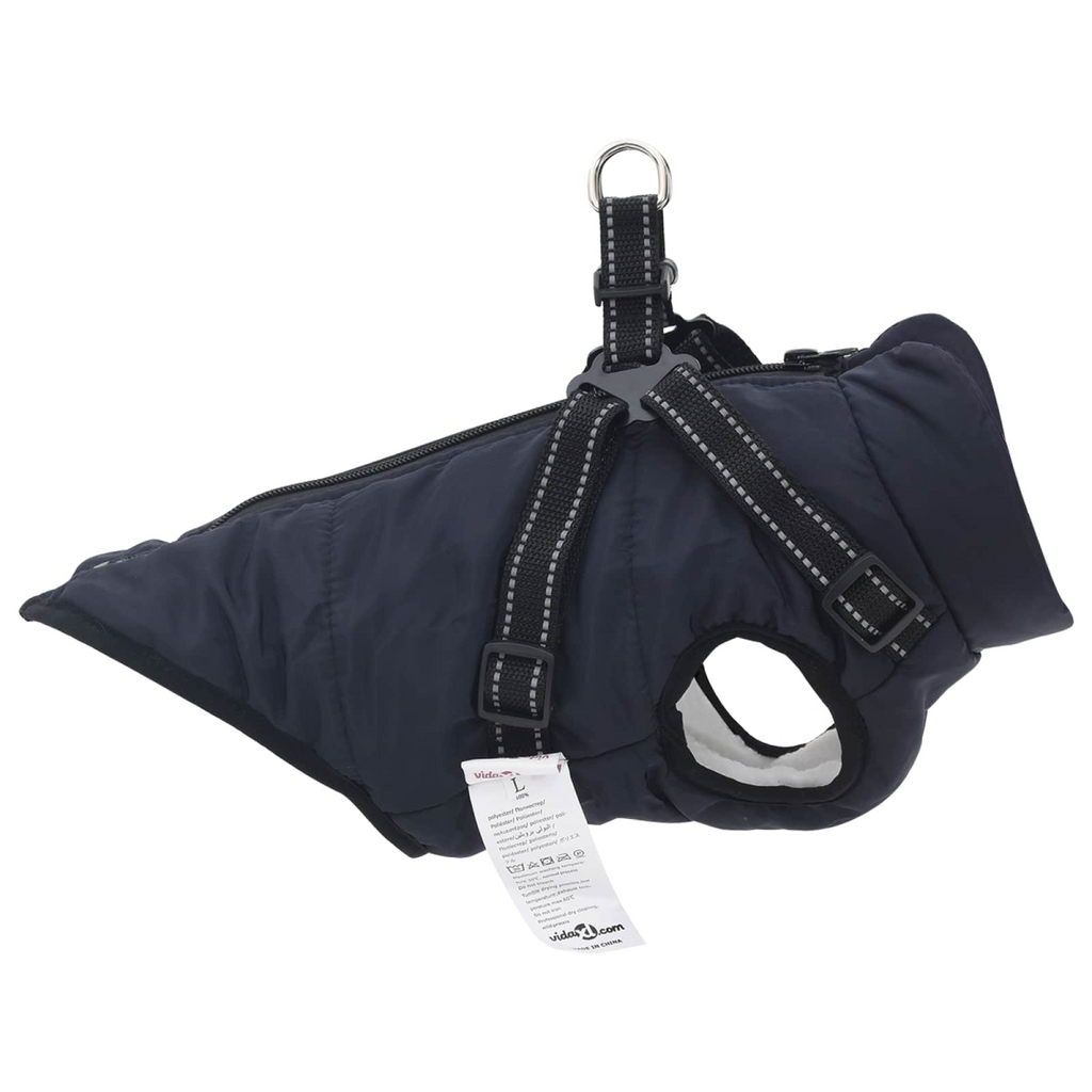 vidaXL Navy Water-Resistant Dog Coat – Size L40