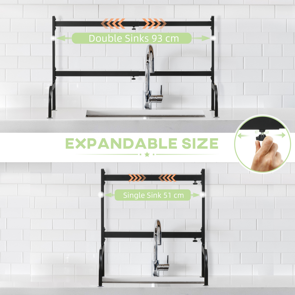Adjustable 2-Tier Over-Sink Dish Drying Rack