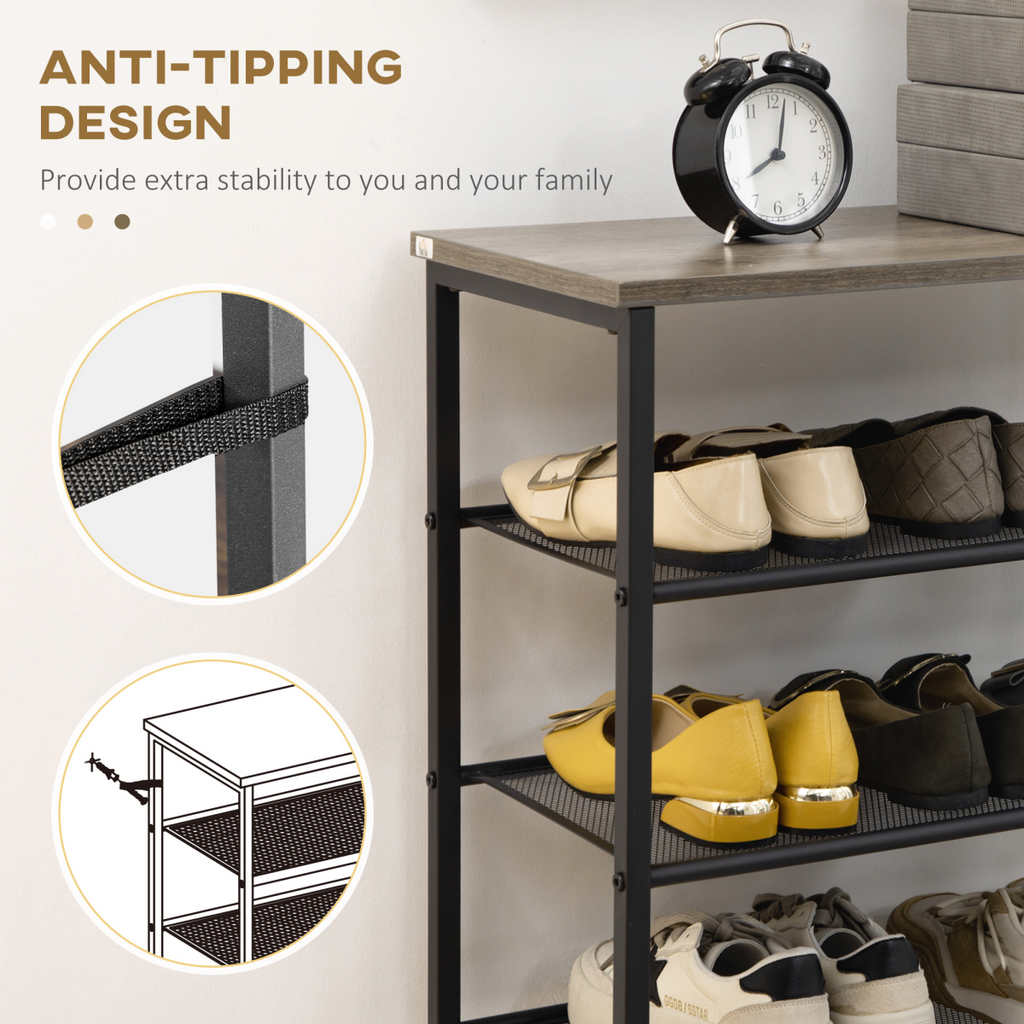 HOMCOM 8-Tier Shoe Storage Rack – Holds 21–24 Pairs