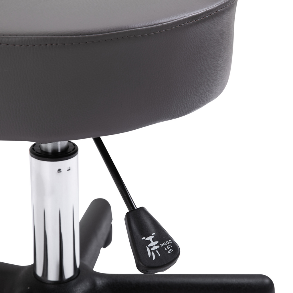 HOMCOM Adjustable Salon Stool with Backrest and Wheels
