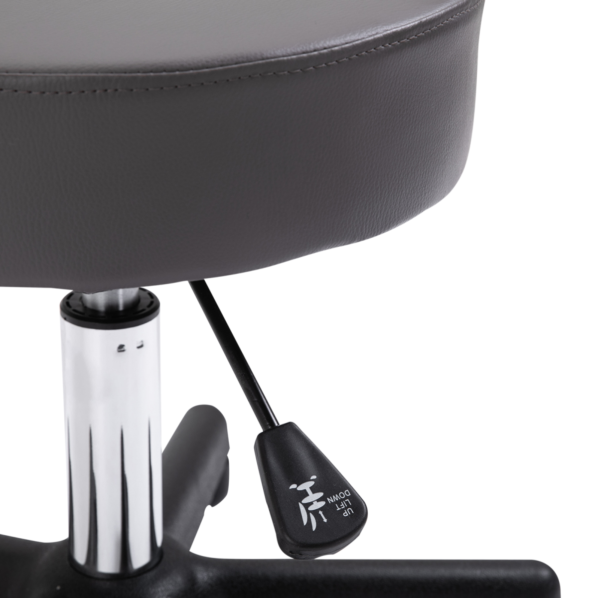 HOMCOM Adjustable Salon Stool with Backrest and Wheels