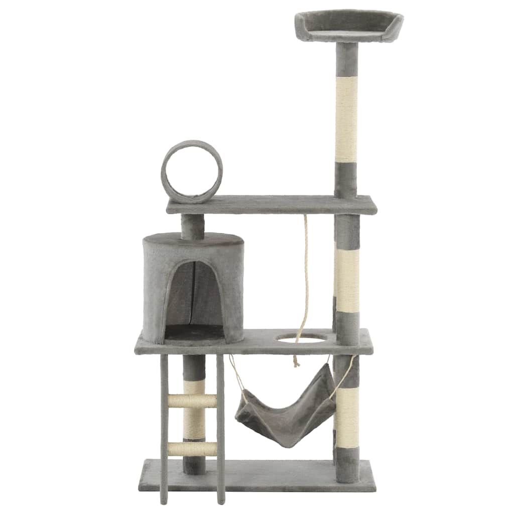 vidaXL 140cm Grey Cat Tree with Scratching Posts