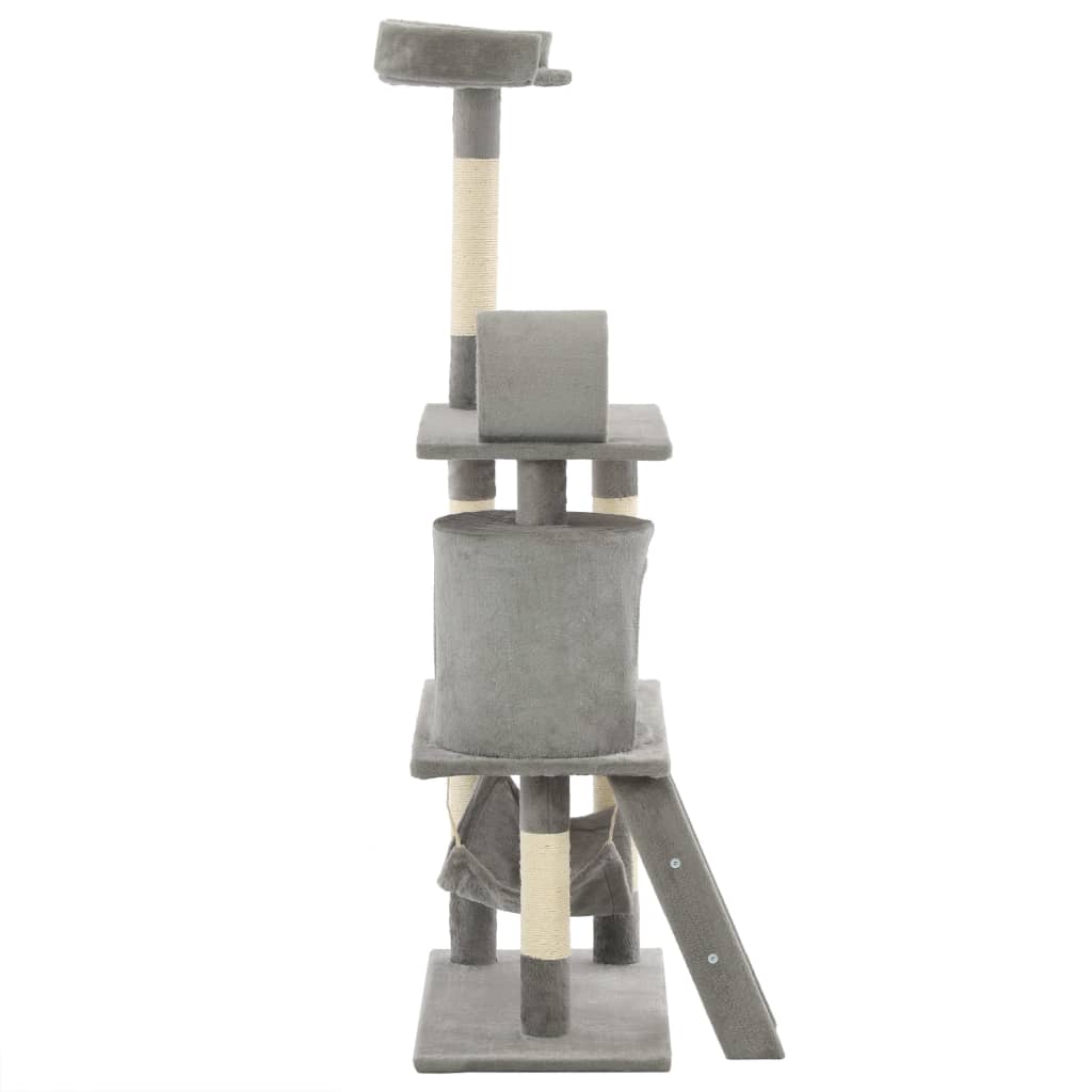vidaXL 140cm Grey Cat Tree with Scratching Posts