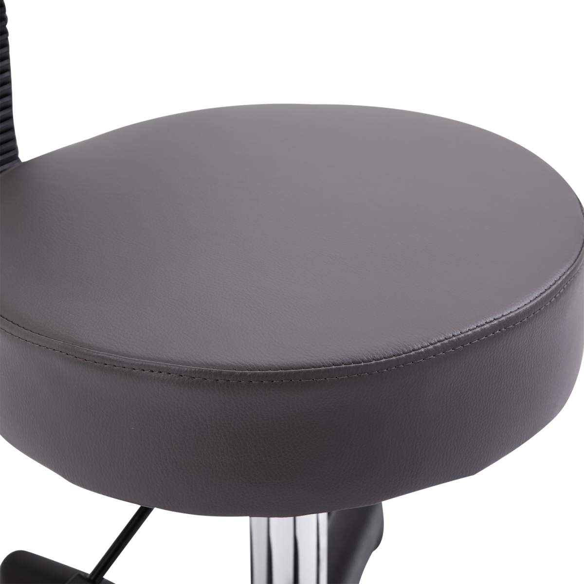 HOMCOM Adjustable Salon Stool with Backrest and Wheels